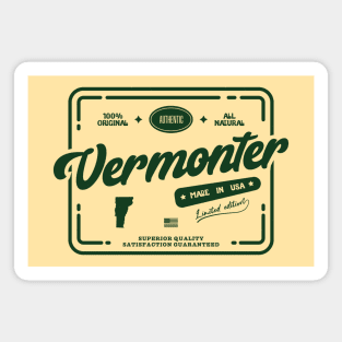 Original Vermonter Cool Vintage Dark Stamp Print Vermont Resident Gift Magnet